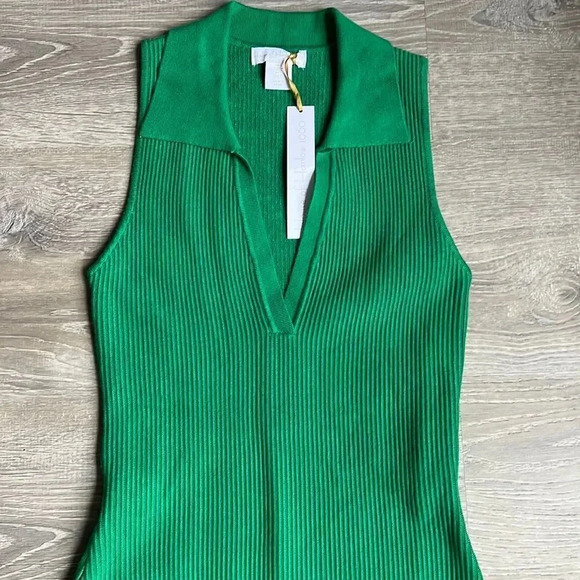 NEW HOUSE OF HARLOW Ribbed Collared Dress Sculpt Knit Polo Dress - Picture 5 of 11